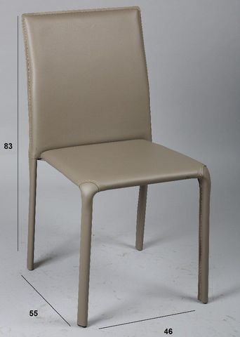 WHITE LABEL - Chair-WHITE LABEL-Chaise DIVA en PVC taupe