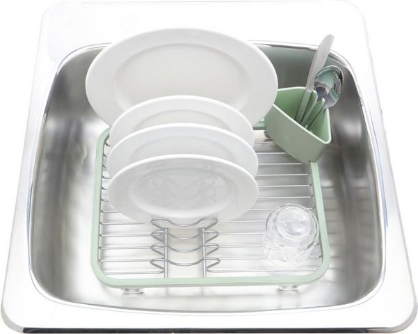 Umbra - Dish drainer-Umbra-Egouttoir vaisselle avec Porte ustensiles amovible