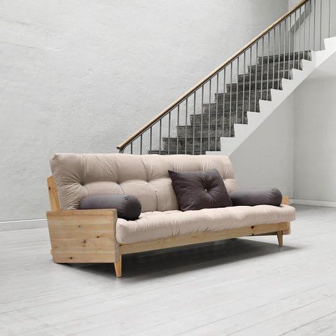 WHITE LABEL - Recliner sofa-WHITE LABEL-Canapé 3/4 places convertible INDIE style scandina