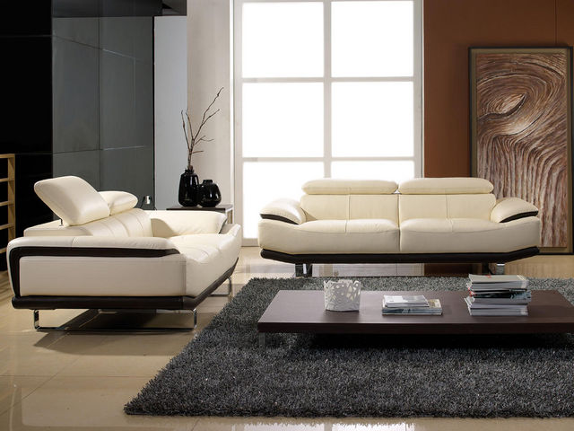 WHITE LABEL - 3-seater Sofa-WHITE LABEL-Canapé Cuir 3 places OSMOZ
