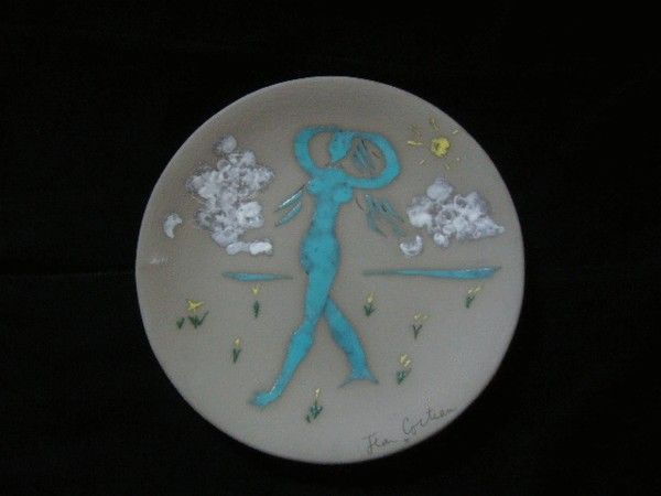 SYLVIA POWELL DECORATIVE ARTS - Decorative platter-SYLVIA POWELL DECORATIVE ARTS-La belle bleue