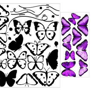 ALFRED CREATION - sticker papillons roses - Gummiertes Papier