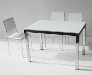 WHITE LABEL - table repas extensible majestic 130 x 80 cm en ver - Rechteckiger Esstisch