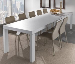 WHITE LABEL - table repas extensible wind design blanc 120 cm - Rechteckiger Esstisch