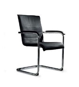 WHITE LABEL - chaise cubika design en simili cuir noir - Stuhl