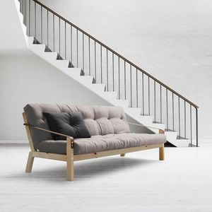 WHITE LABEL - canapé 3/4 places convertible poetry style scandin - Sofa 3 Sitzer