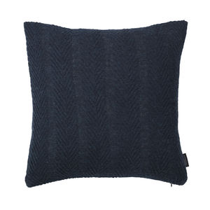 LOUISE ROE COPENHAGEN - 100% baby alpaca cushion herringbone dark blue - Kissen Quadratisch