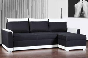 WHITE LABEL - canapé d'angle gigogne convertible express carlow - Variables Sofa