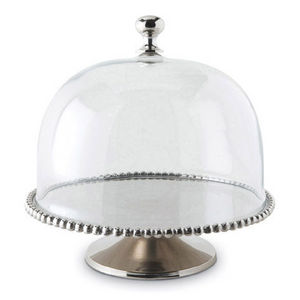 Culinary Concepts - large beaded edge cake stand with domed lid - Tellerglocke