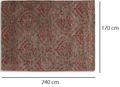 Moderner Teppich-WHITE LABEL-BASANTI Tapis laine rouge taupe 170x240 cm