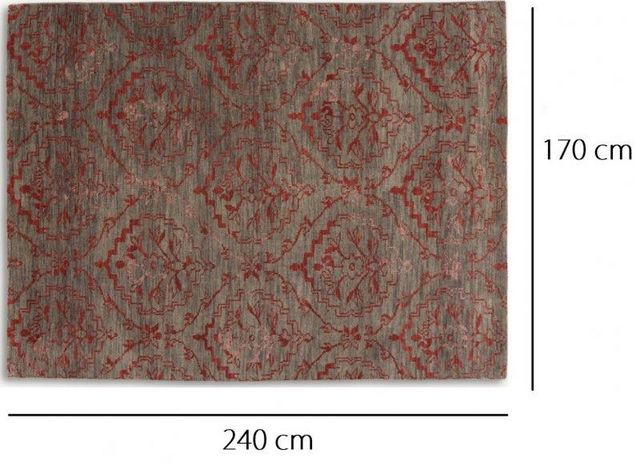 WHITE LABEL - Moderner Teppich-WHITE LABEL-BASANTI Tapis laine rouge taupe 170x240 cm