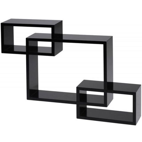 WHITE LABEL - Regal-WHITE LABEL-Étagère murale cube design noir