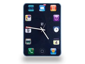 WHITE LABEL - horloge murale en menu d'iphone deco maison desig - Reloj De Pared