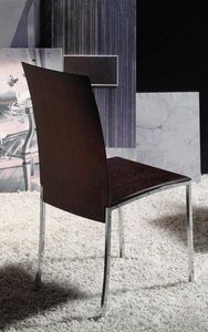 WHITE LABEL - chaises vanessa design wenge - Silla