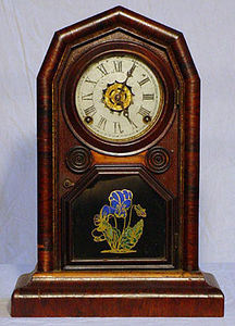 KIRTLAND H. CRUMP - rosewood veneer globe mantel clock - Reloj De Apoyo