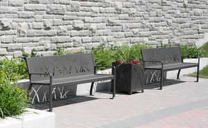 Maglin Site Furniture - 970 backed bench  - Banco Urbano