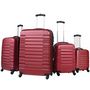 Maleta con ruedas-WHITE LABEL-Lot de 4 valises bagage ABS bordeaux