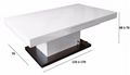 Mesa de centro de altura regulable-WHITE LABEL-Table basse relevable extensible SETUP blanc brill