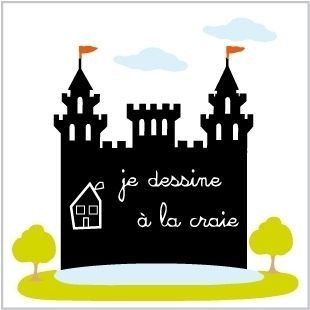 LILI POUCE - Pizarra para el colegio-LILI POUCE-Stickers château ardoise kit de 7 stickers décorat