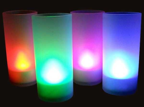 SUNCHINE - Vela de exterior-SUNCHINE-6 bougies led colorees fonction souffle
