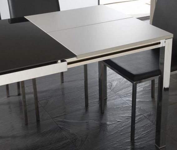 WHITE LABEL - Mesa de comedor rectangular-WHITE LABEL-Table repas extensible MAJESTIC 130 x 80 cm en ver
