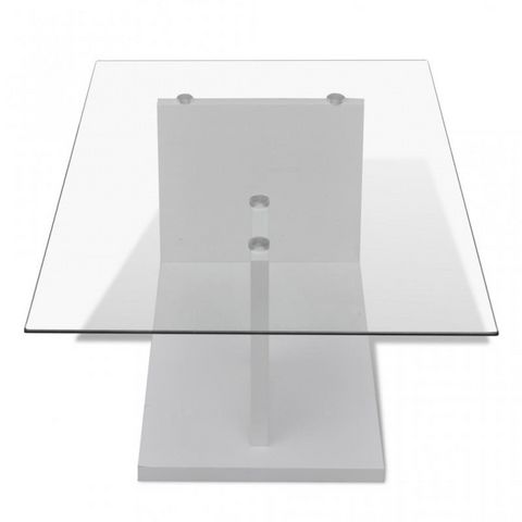 WHITE LABEL - Mesa de centro rectangular-WHITE LABEL-Table basse design blanche verre