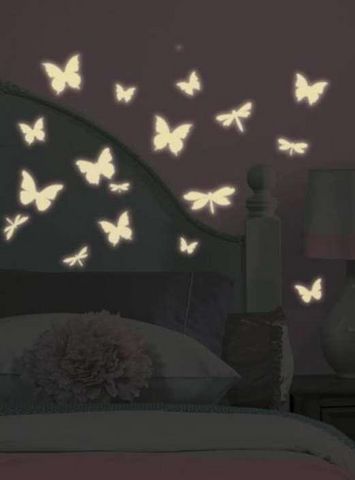 RoomMates - Adhesivo-RoomMates-Stickers phosphorescents Papillons &, Libellule