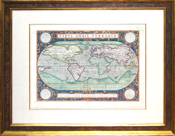 ARADER GALLERIES - Mapa-ARADER GALLERIES-Mappemonde de Abraham Ortelius, Anvers