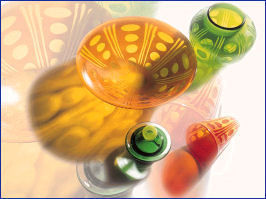 E & M Glass - Copa de frutas-E & M Glass-Scraffito