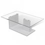 Tavolino rettangolare-WHITE LABEL-Table basse design blanche verre