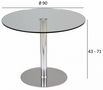 Tavolo da pranzo rotondo-WHITE LABEL-Table relevable ronde SCION en verre transparent p