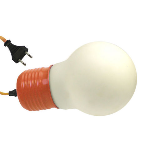 WHITE LABEL - Oggetto luminoso-WHITE LABEL-Lampe à poser forme grosse ampoule avec douille et