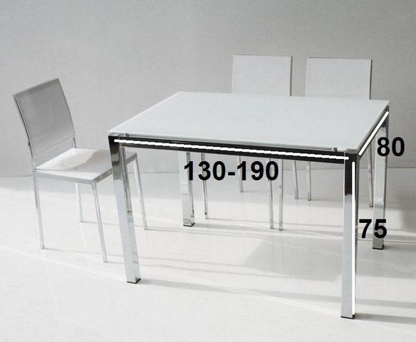 WHITE LABEL - Tavolo da pranzo rettangolare-WHITE LABEL-Table repas extensible MAJESTIC 130 x 80 cm en ver