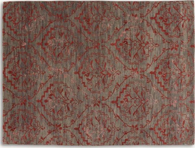 WHITE LABEL - Tappeto moderno-WHITE LABEL-BASANTI Tapis laine rouge taupe 170x240 cm