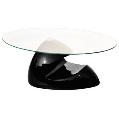 WHITE LABEL - Tavolino rotondo-WHITE LABEL-Table basse design noir verre