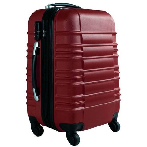WHITE LABEL - Trolley / Valigia con ruote-WHITE LABEL-Lot de 4 valises bagage ABS bordeaux