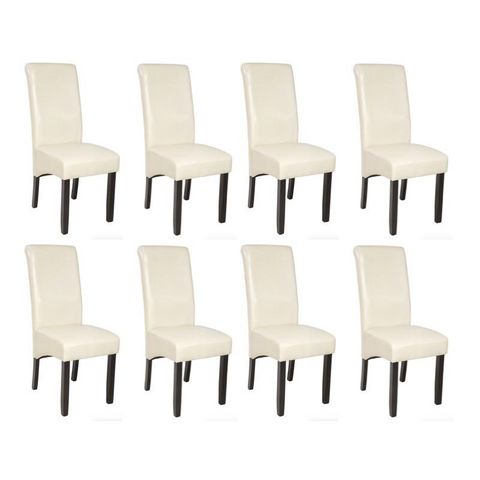 WHITE LABEL - Sedia-WHITE LABEL-8 chaises de salle à manger crème